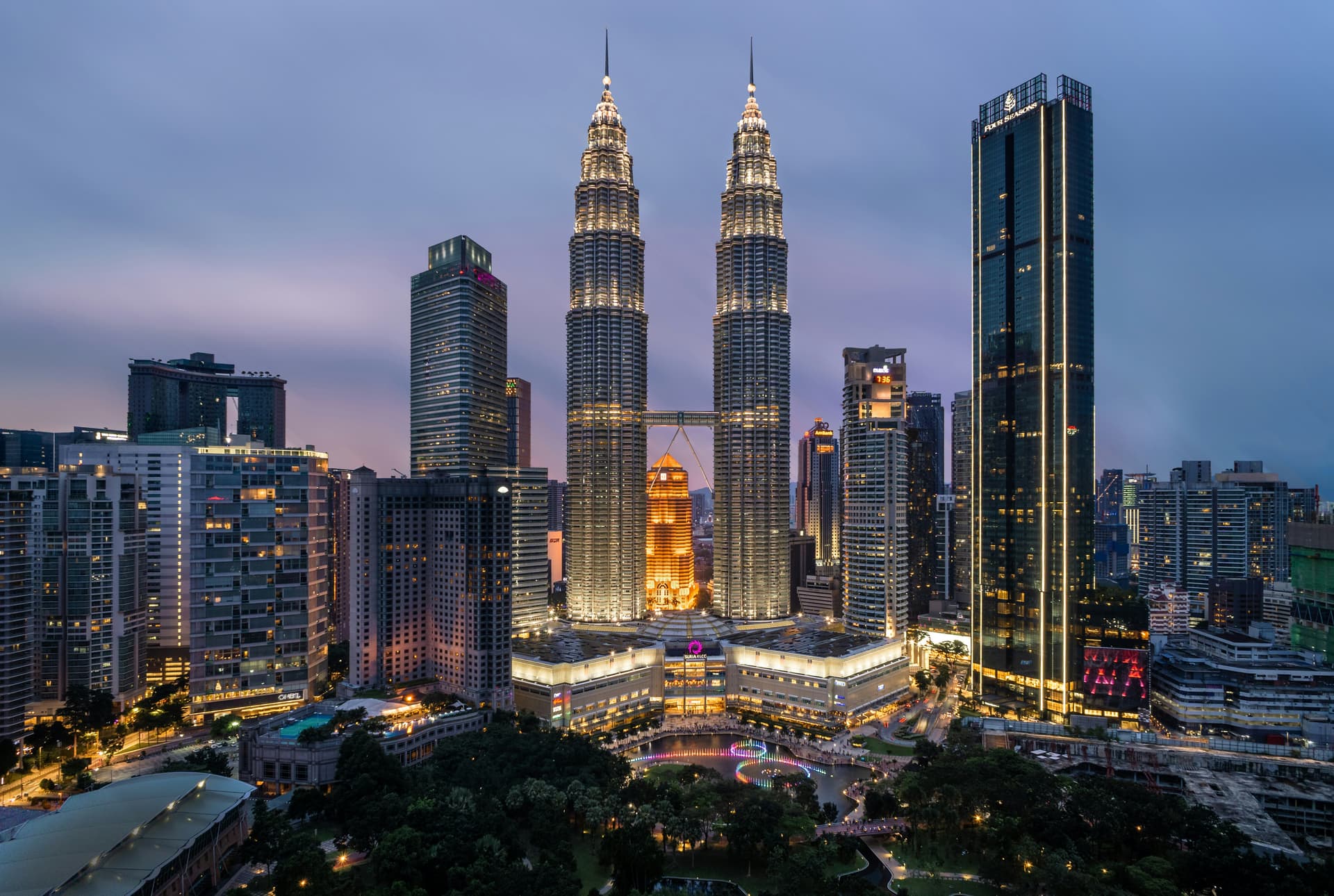 Kuala Lumpur city skyline with residential and commercial properties